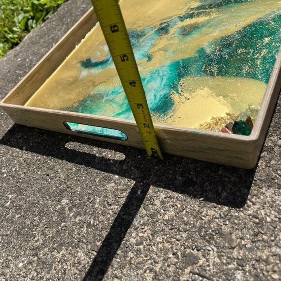 Geode Inspired Resin Glitter Serving Tray | Decorative Platter | Glam Home Decor - Picture 9 of 10